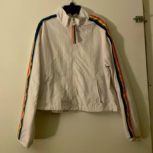 Rainbow striped silk sweater